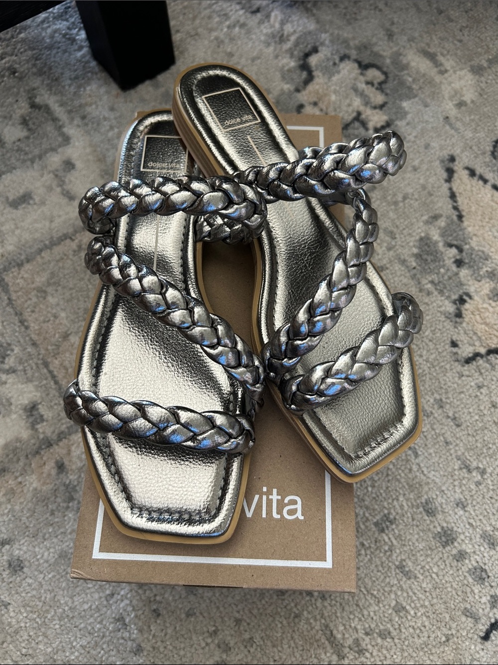 Dolce Vita Braided Strap Slide Sandals